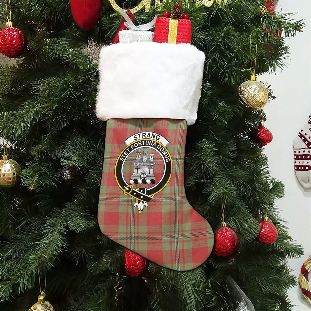 Strang Weathered Clan Badge Tartan Christmas Stocking