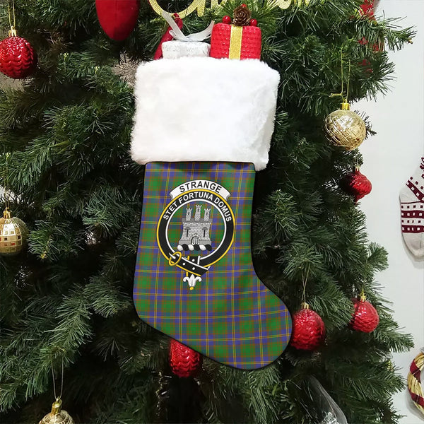 Strange of Balkaskie Clan Badge Tartan Christmas Stocking