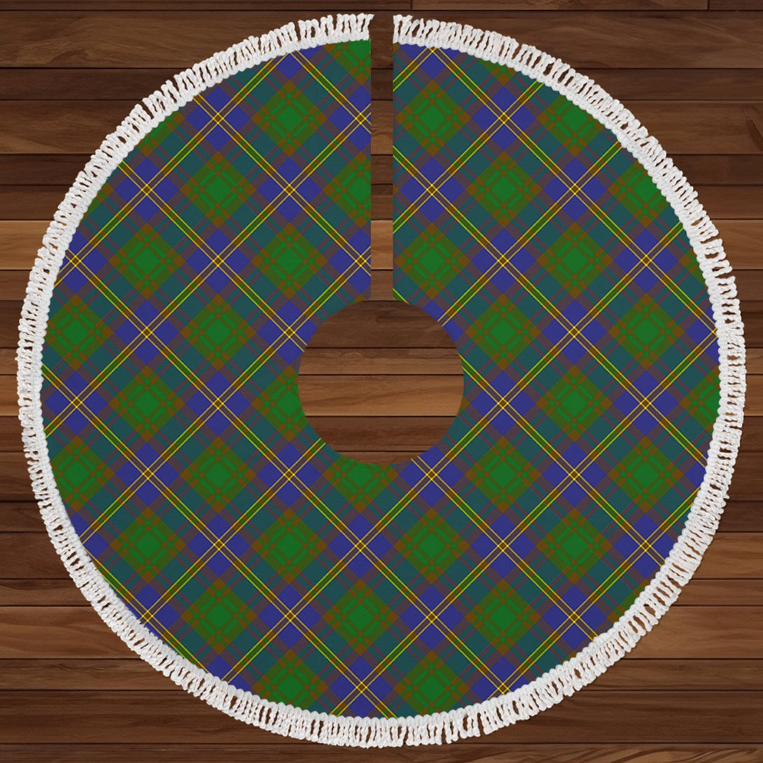 Strange of Balkaskie Clan Badge Tartan Christmas Tree Skirt