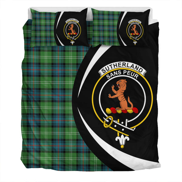 Sutherland Ancient Clan Badge Tartan Bedding Set Circle Style