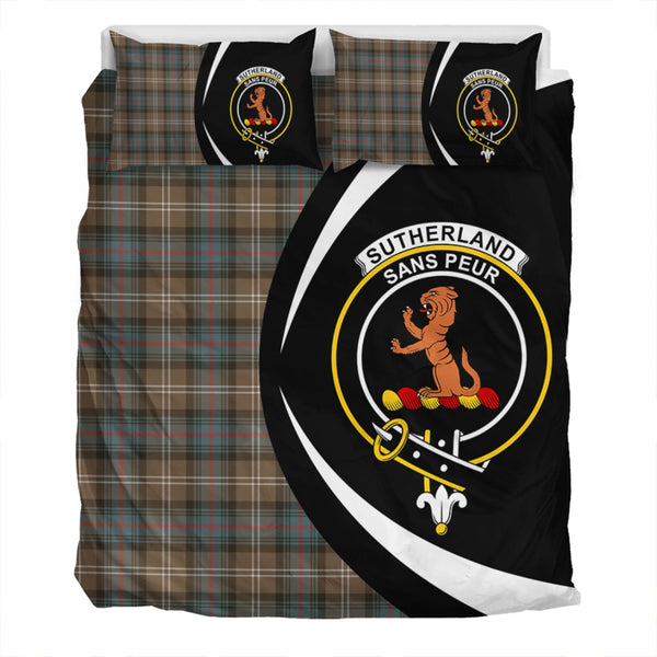 Sutherland Weathered Clan Badge Tartan Bedding Set Circle Style