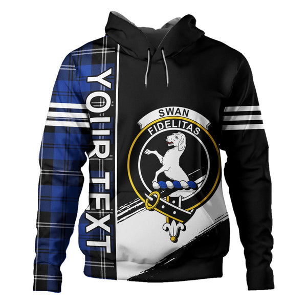 Swan Modern Clan Badge Tartan Hoodie Quarter Style Personalized