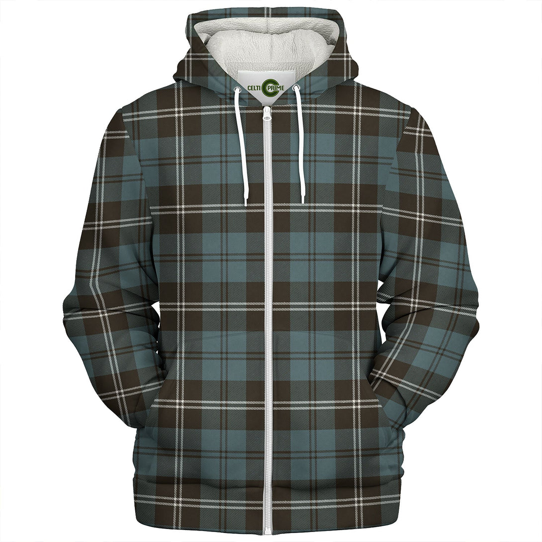 Swan Weathered Clan Badge Tartan Sherpa Hoodie