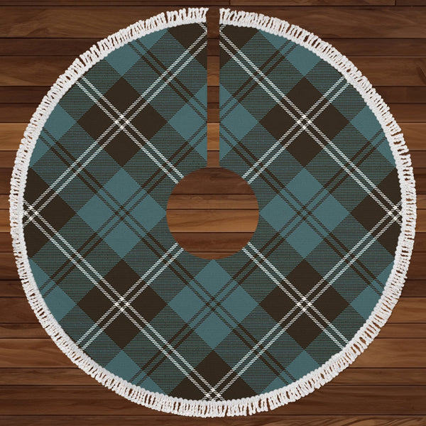 Swan Weathered Clan Badge Tartan Christmas Tree Skirt