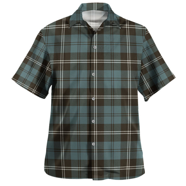 Swan Weathered Clan Badge Tartan Hawaiian Shirt