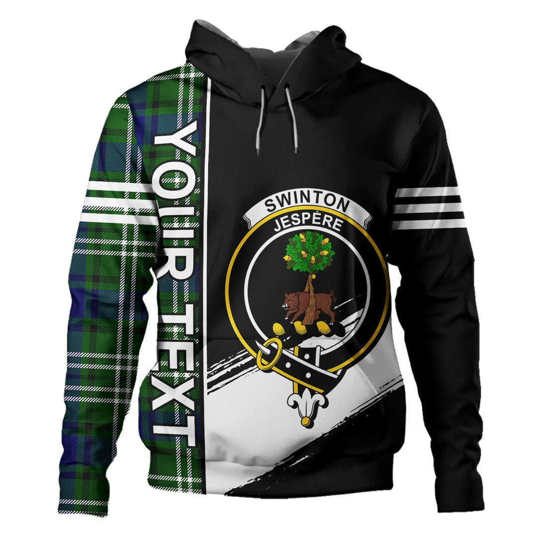 Swinton Clan Badge Tartan Hoodie Quarter Style Personalized