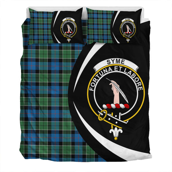 Syme Ancient Clan Badge Tartan Bedding Set Circle Style