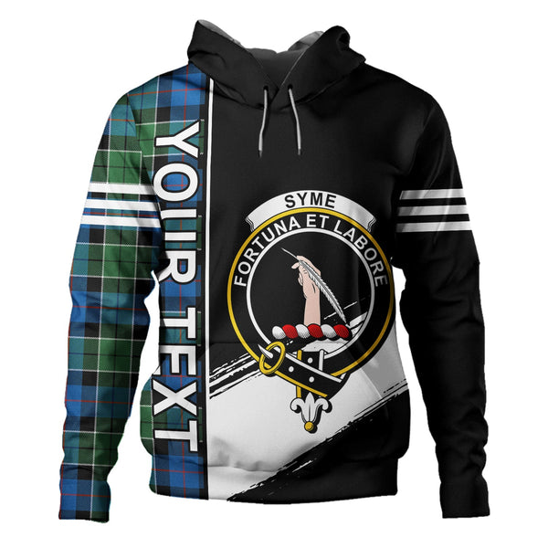 Syme Ancient Clan Badge Tartan Hoodie Quarter Style Personalized