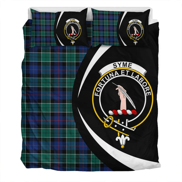 Syme Modern Clan Badge Tartan Bedding Set Circle Style