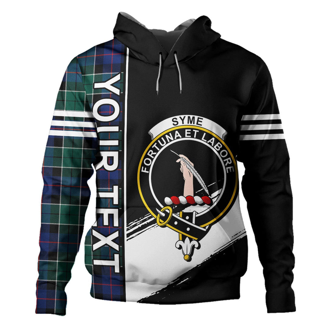 Syme Modern Clan Badge Tartan Hoodie Quarter Style Personalized