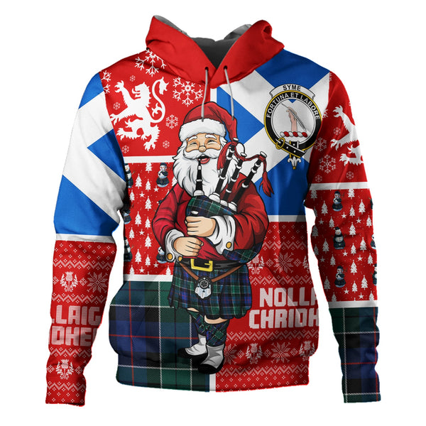 Syme Modern Clan Badge Tartan Hoodie Scotland Christmas Santa