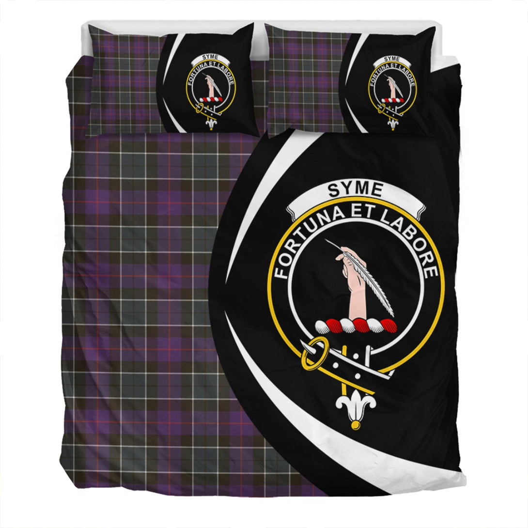 Syme Weathered Clan Badge Tartan Bedding Set Circle Style