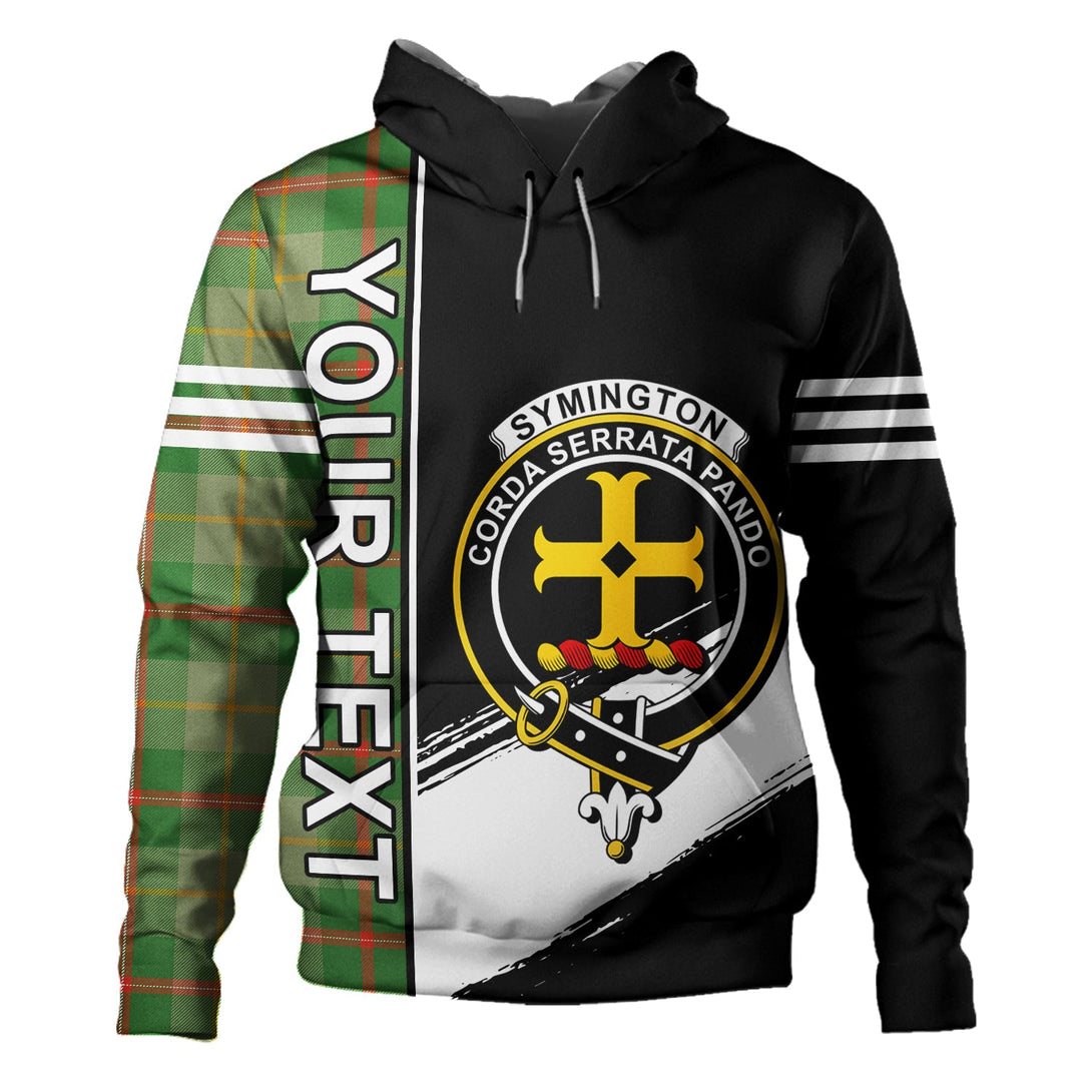 Symington Ancient Clan Badge Tartan Hoodie Quarter Style Personalized