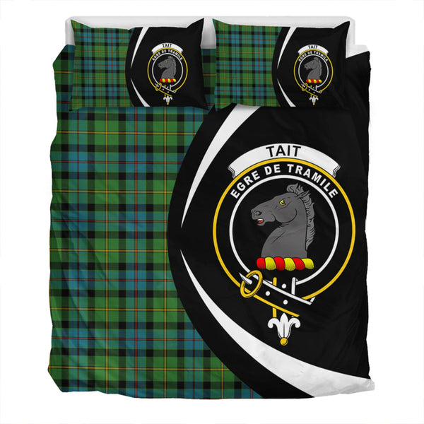 Tait Ancient Clan Badge Tartan Bedding Set Circle Style