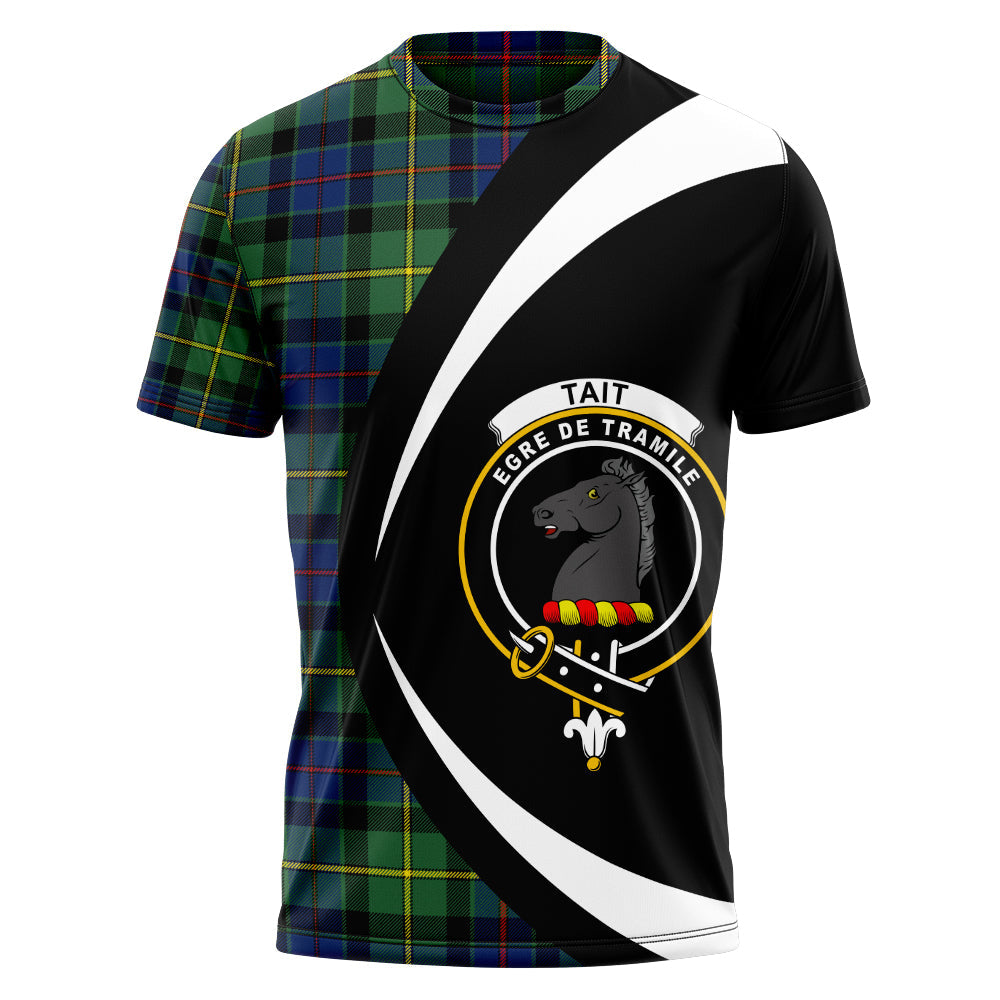 Tait Modern Clan Badge Tartan T-Shirt Circle Style Personalized