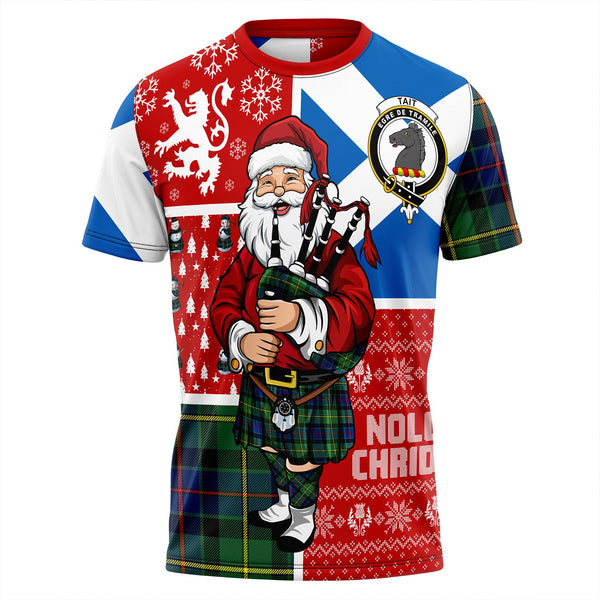 Tait Modern Clan Badge Tartan T-Shirt Scotland Christmas Santa