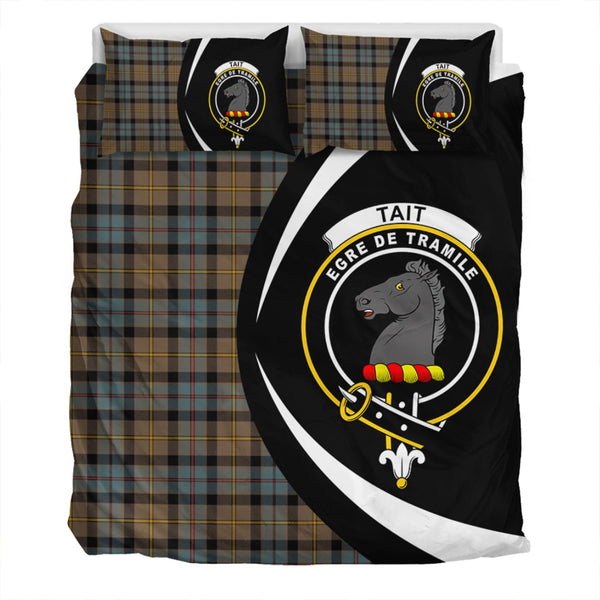 Tait Weathered Clan Badge Tartan Bedding Set Circle Style