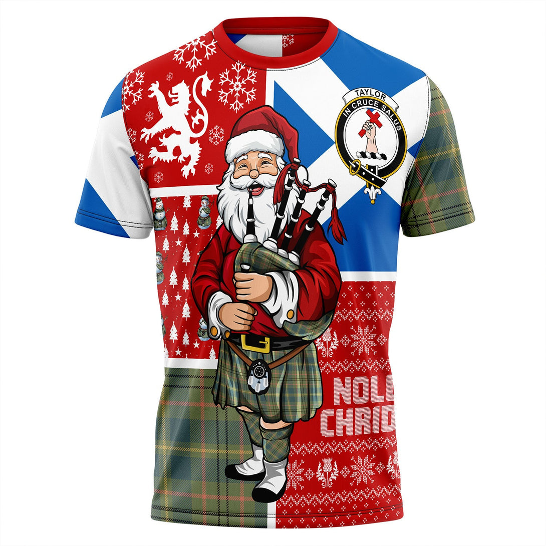 Taylor Ancient Clan Badge Tartan T-Shirt Scotland Christmas Santa