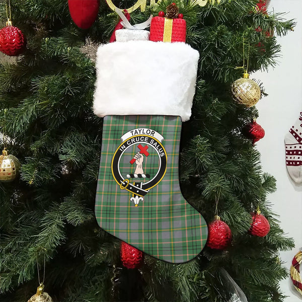 Taylor Weathered Clan Badge Tartan Christmas Stocking