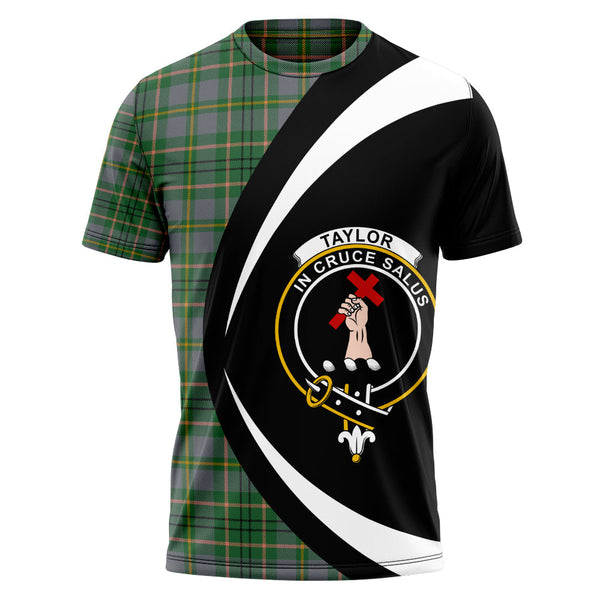 Taylor Weathered Clan Badge Tartan T-Shirt Circle Style Personalized