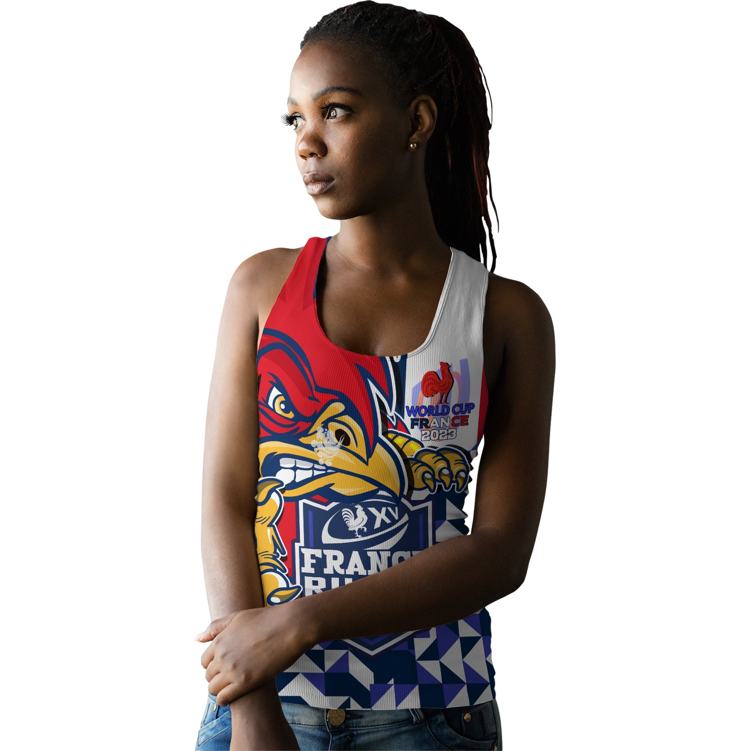 France Rugby Women Tank Custom Rugby World Cup 2023 France Hexagon ...