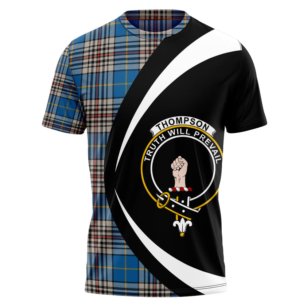 Thompson Variant (Thomson Variant) Ancient Clan Badge Tartan T-Shirt Circle Style Personalized