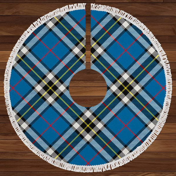 Thomson Blue (MacThomas Blue Thompson Dress) Modern Clan Badge Tartan Christmas Tree Skirt