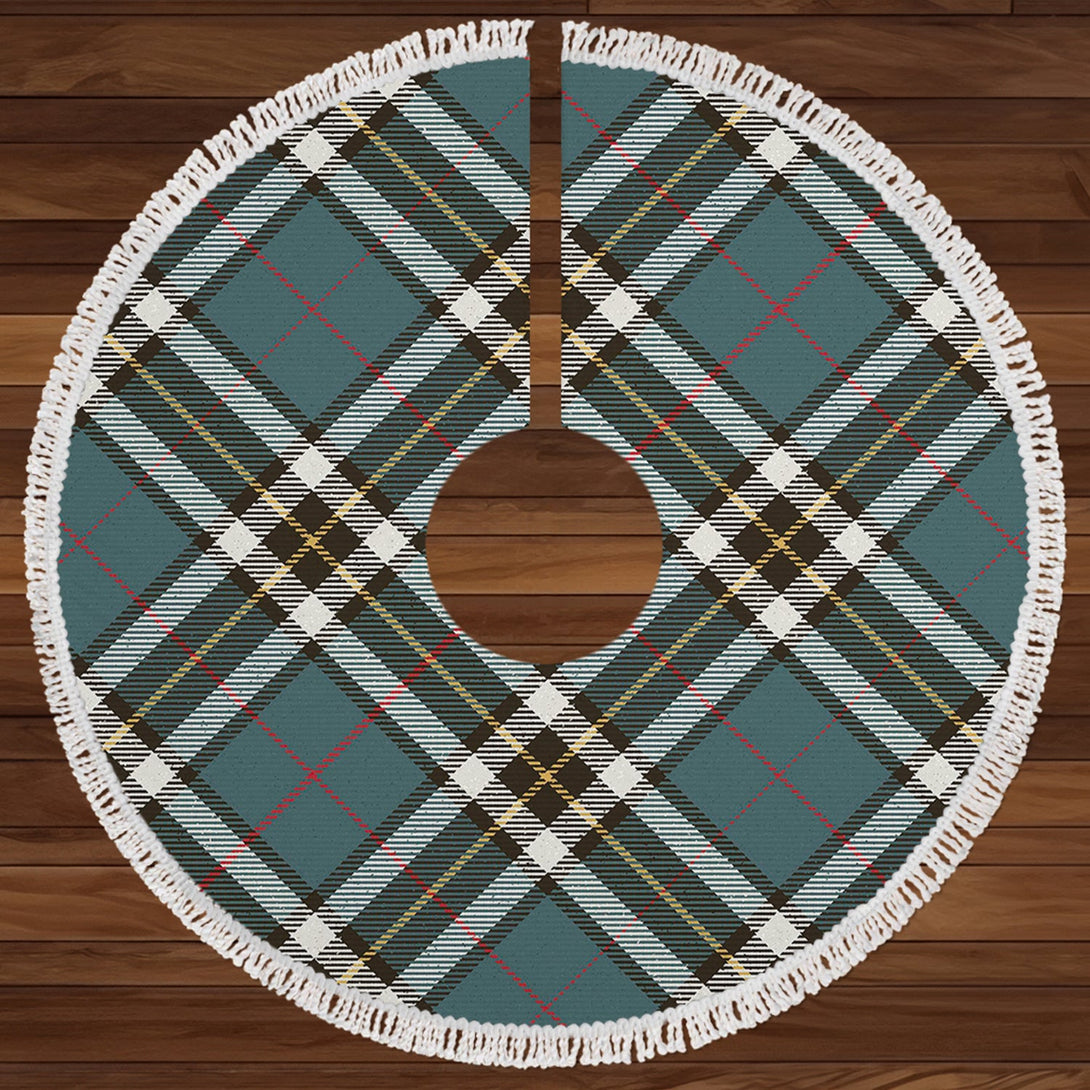 Thomson Blue (MacThomas Blue Thompson Dress) Weathered Clan Badge Tartan Christmas Tree Skirt