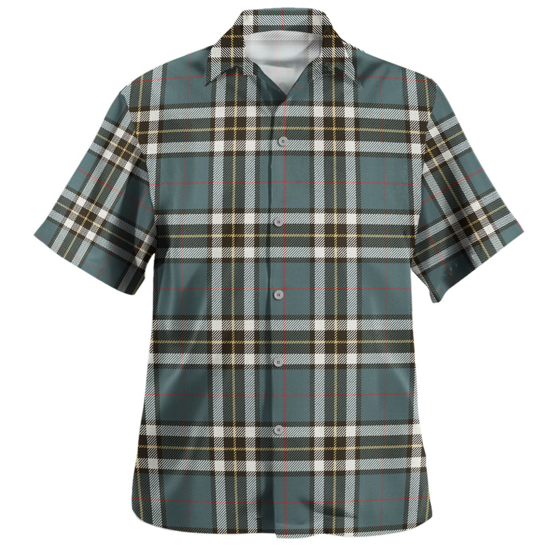 Thomson Blue (MacThomas Blue Thompson Dress) Weathered Clan Badge Tartan Hawaiian Shirt