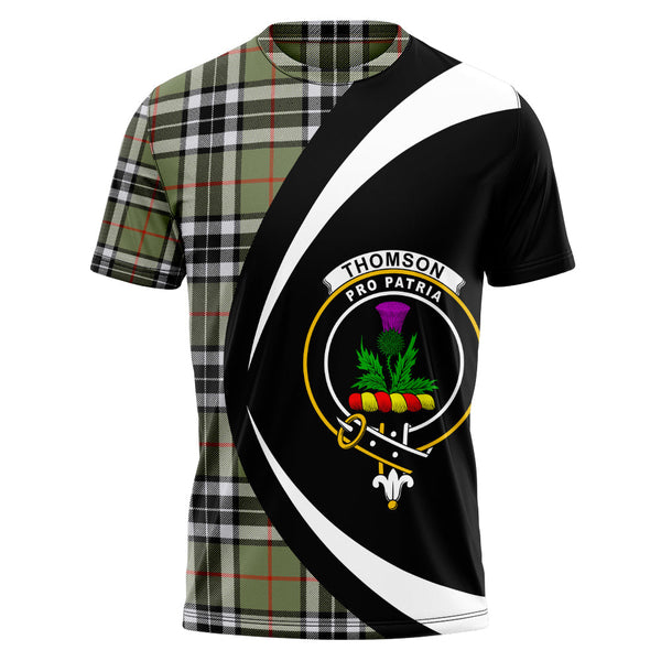 Thomson Camel (MacThomas Thompson Camel) Ancient Clan Badge Tartan T-Shirt Circle Style Personalized