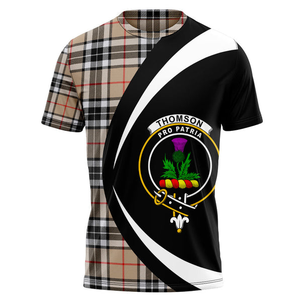 Thomson Camel (MacThomas Thompson Camel) Modern Clan Badge Tartan T-Shirt Circle Style Personalized