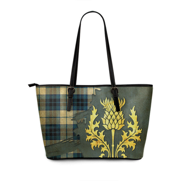 Thomson Dance (Thompson Dance) Tartan Leather Tote Bag Thistle Oldest Style