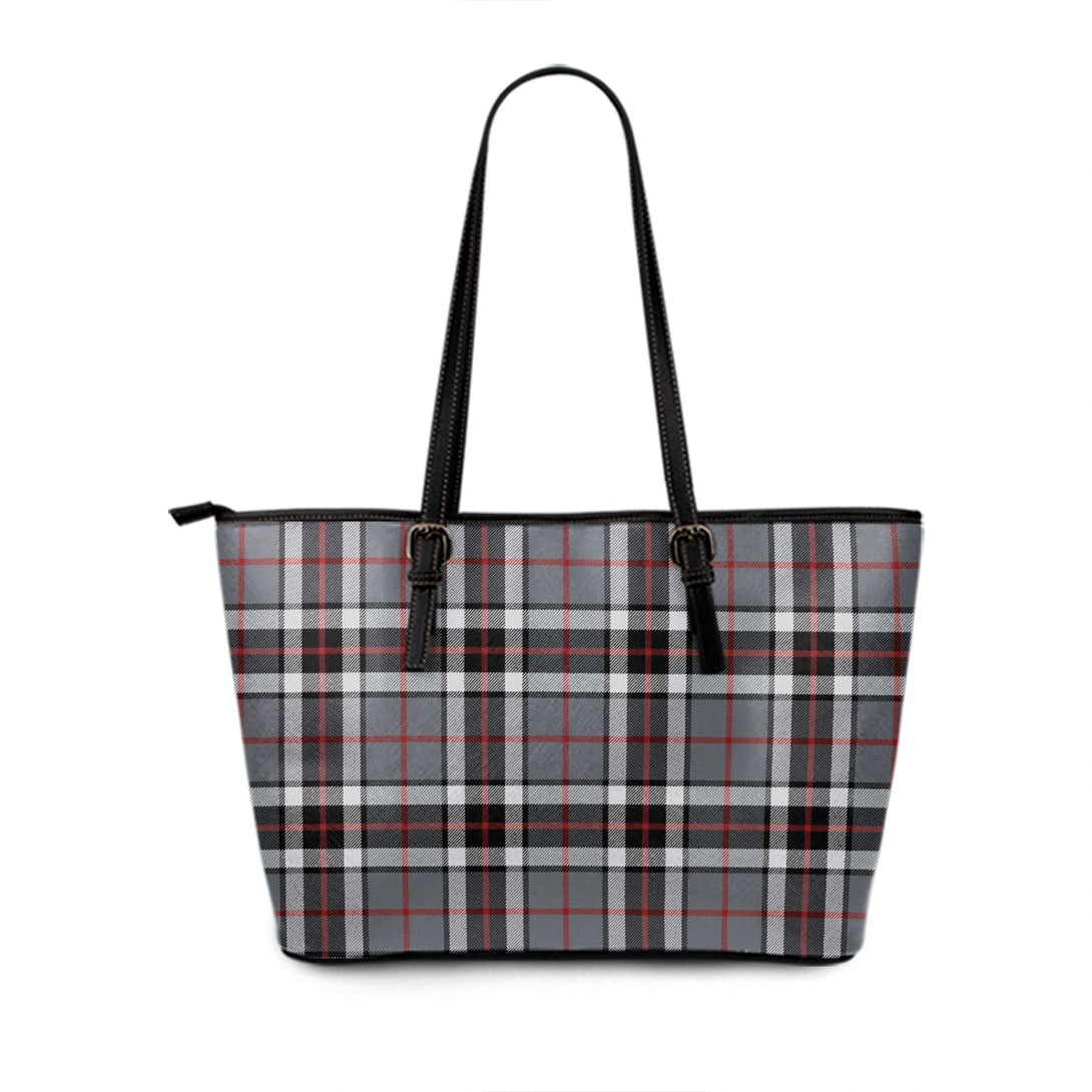 Thomson Dress Grey (Thompson Dress Grey) Ancient Tartan Leather Tote Bag