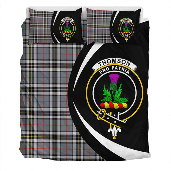 Thomson Grey (MacThomas Thompson Grey) Ancient Clan Badge Tartan Bedding Set Circle Style