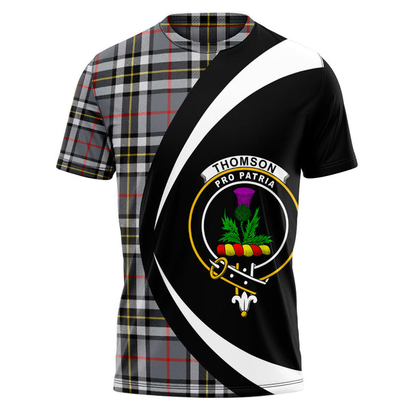 Thomson Grey (MacThomas Thompson Grey) Ancient Clan Badge Tartan T-Shirt Circle Style Personalized