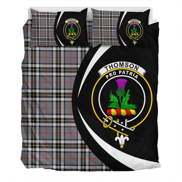 Thomson Grey (MacThomas Thompson Grey) Modern Clan Badge Tartan Bedding Set Circle Style