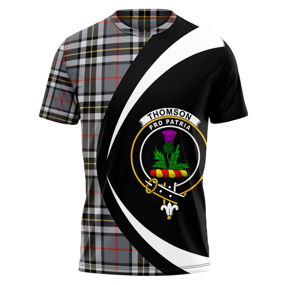 Thomson Grey (MacThomas Thompson Grey) Modern Clan Badge Tartan T-Shirt Circle Style Personalized