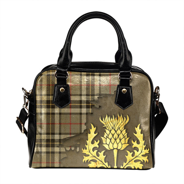 Thomson Grey (MacThomas Thompson Grey) Weathered Tartan Shoulder Handbag Thistle Oldest Style