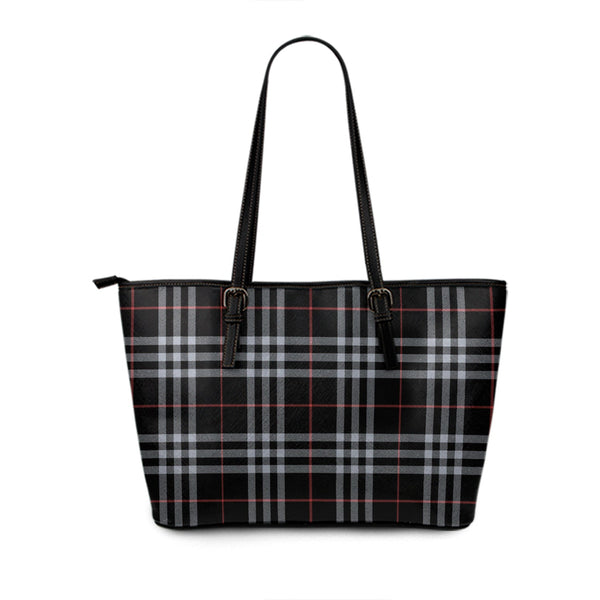 Thomson Navy (Thompson Navy) Ancient Tartan Leather Tote Bag