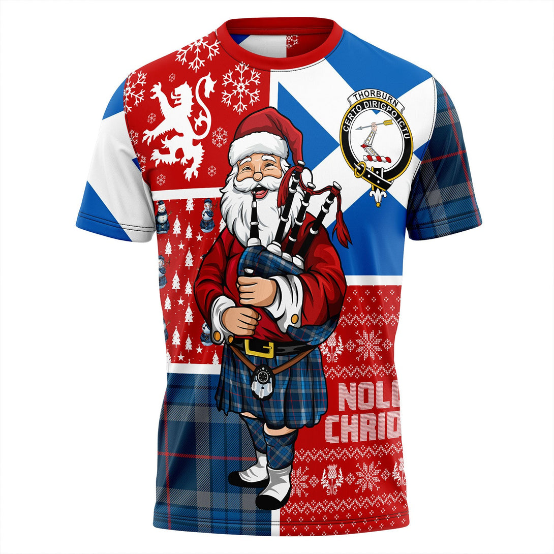 Thorburn (Thurburn) Modern Clan Badge Tartan T-Shirt Scotland Christmas Santa