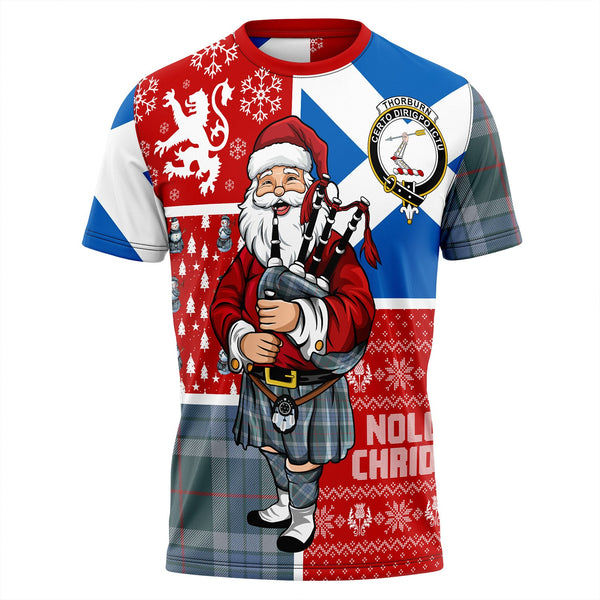 Thorburn (Thurburn) Weathered Clan Badge Tartan T-Shirt Scotland Christmas Santa