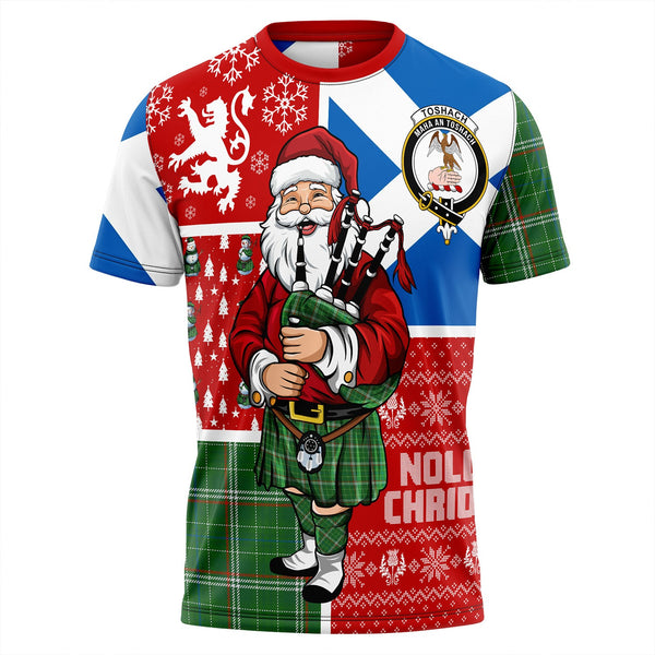 Toshach Ancient Clan Badge Tartan T-Shirt Scotland Christmas Santa