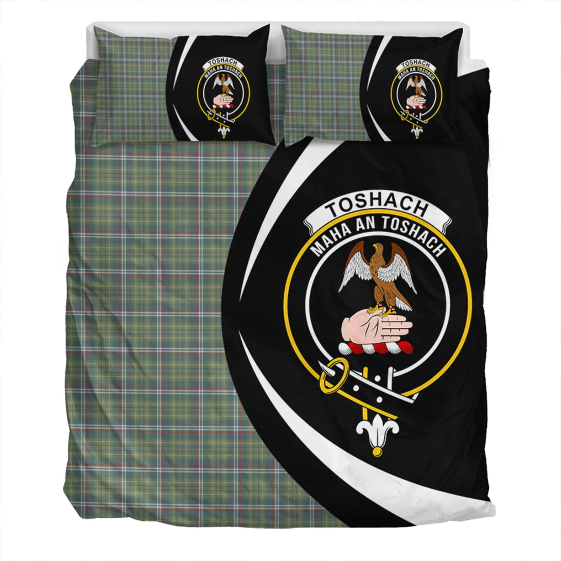 Toshach Weathered Clan Badge Tartan Bedding Set Circle Style