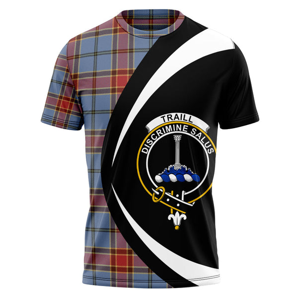 Traill (Trayle) Ancient Clan Badge Tartan T-Shirt Circle Style Personalized