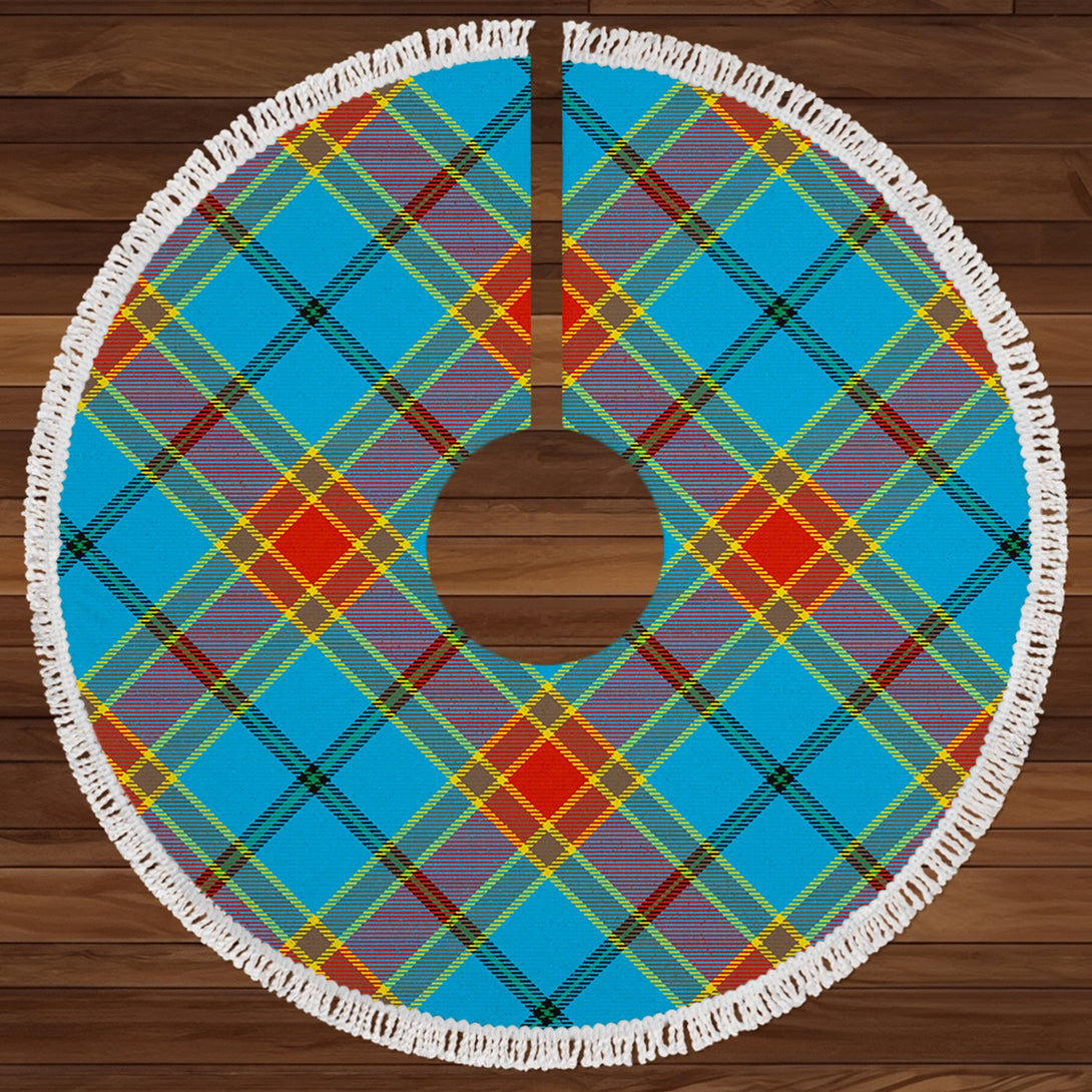 Traill (Trayle) Weathered Clan Badge Tartan Christmas Tree Skirt