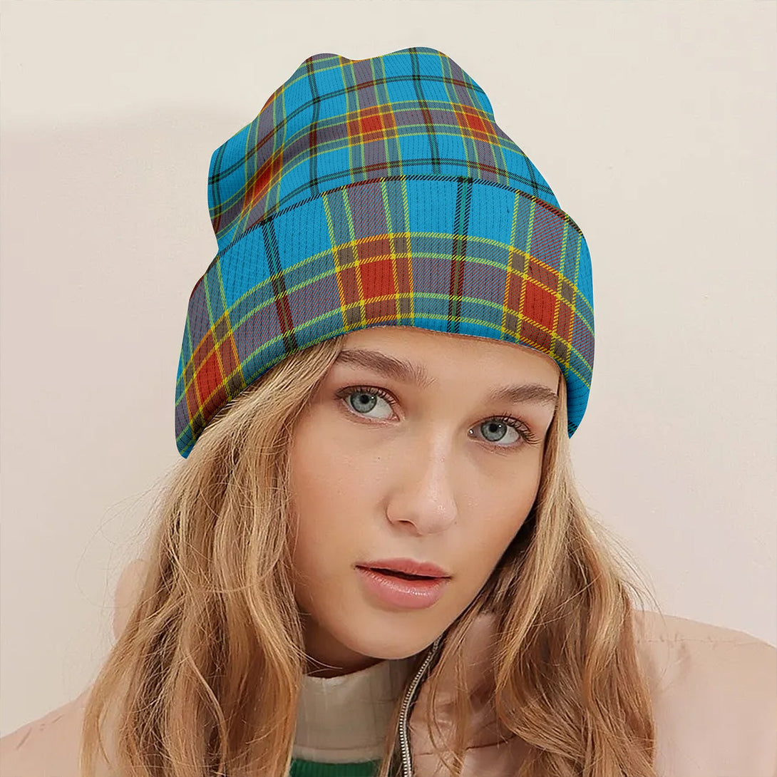 Traill (Trayle) Weathered Clan Badge Tartan Knitted Beanie