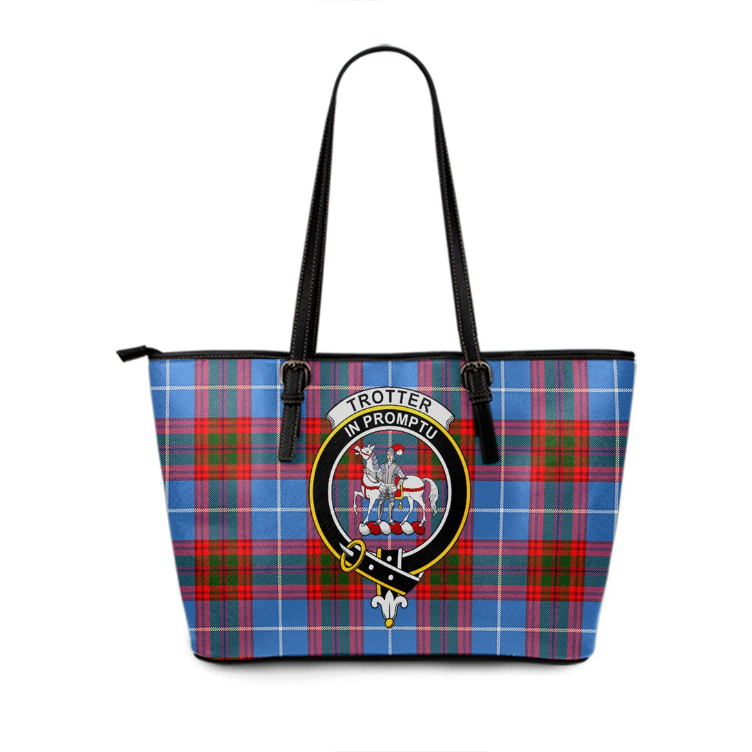 Trotter Clan Badge Tartan Leather Tote Bag