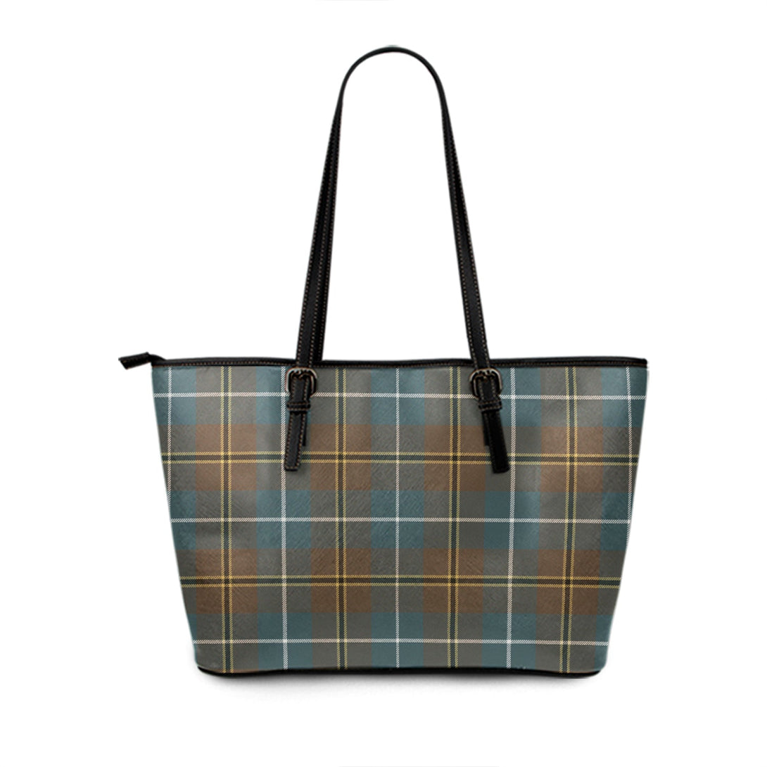 Turnbull Hunting Weathered Tartan Leather Tote Bag