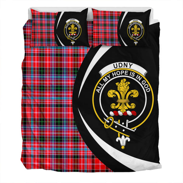 Udny Clan Badge Tartan Bedding Set Circle Style