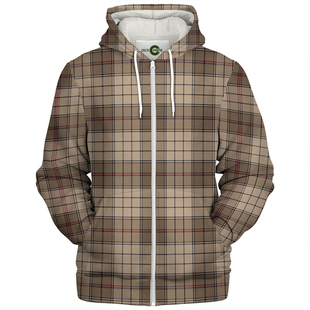 Ulster Brown Ancient Tartan Sherpa Hoodie